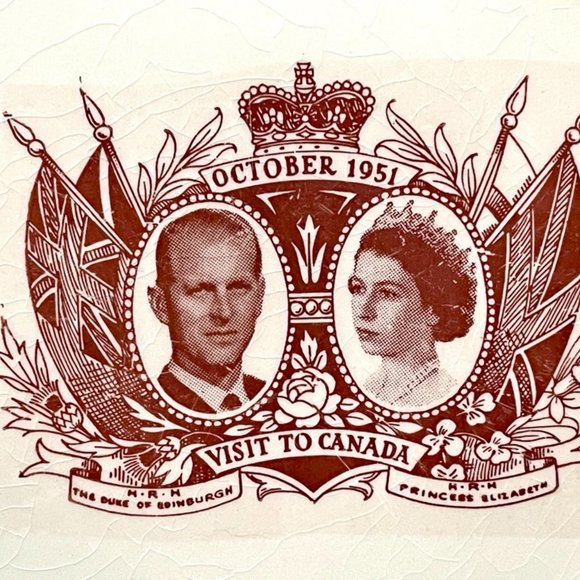 Cassidian 22K Gold Commemorative Plate Duke of Edinburgh and Princess Elizabeth - Picture 2 of 5